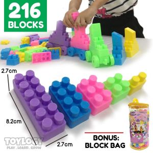 Toylogy Mainan Edukasi Blok Susun - Building Blocks Bricks 216 pcs Block