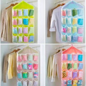 IGROSIR Tempat Penyimpanan serbaguna Kaos Kaki Pakaian Dalam CD Aksesoris / Hanging Bag Organizer / Korean Underware Pouch [16 sekat]