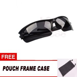 Kacamata Anti Silau / Night Driving Sun Glasses / Riding Glasses Kaca Mata Motor Kacamata Motor Bike Motorcycle Kacamata Night Glasses - Sport Edition Free Pouch - Hitam