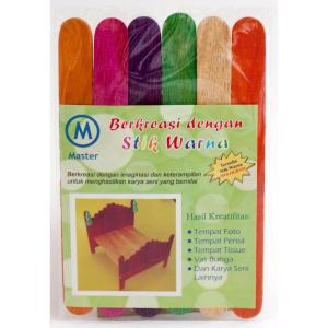 Master Craft Stick Es Krim Jumbo Warna Isi 12pcs - Stik Kayu