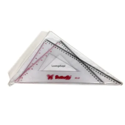 Penggaris Segitiga /Triangle Ruler Butterfly No.12 Penggaris Classic Segitiga Butterfly No. 12