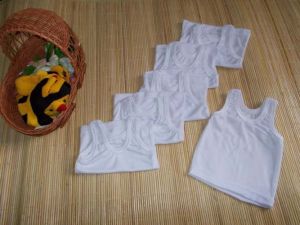 Kembarshop - Set 6 Pcs Kaos Dalam Bayi Newborn Lembut Ukuran S