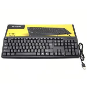 R-ONE Keyboard USB K1601 - Hitam [PACKING KARDUS + BUBBLE]