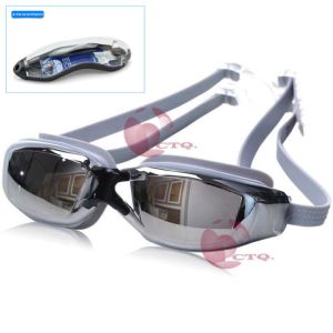 Icantiq Kacamata Renang Santai Swimming Goggles Mirror Anti Fog UV Protection Kaca Mata Renang Swimming Glass Swimming Google + Kotak Crystal Mika Transparant - Grey