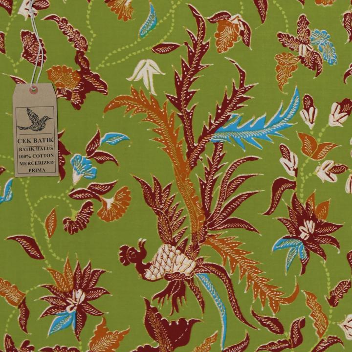 kain batik - Motif Unik Batik Tulis Burung Madura (Hijau) (Ukuran 2
