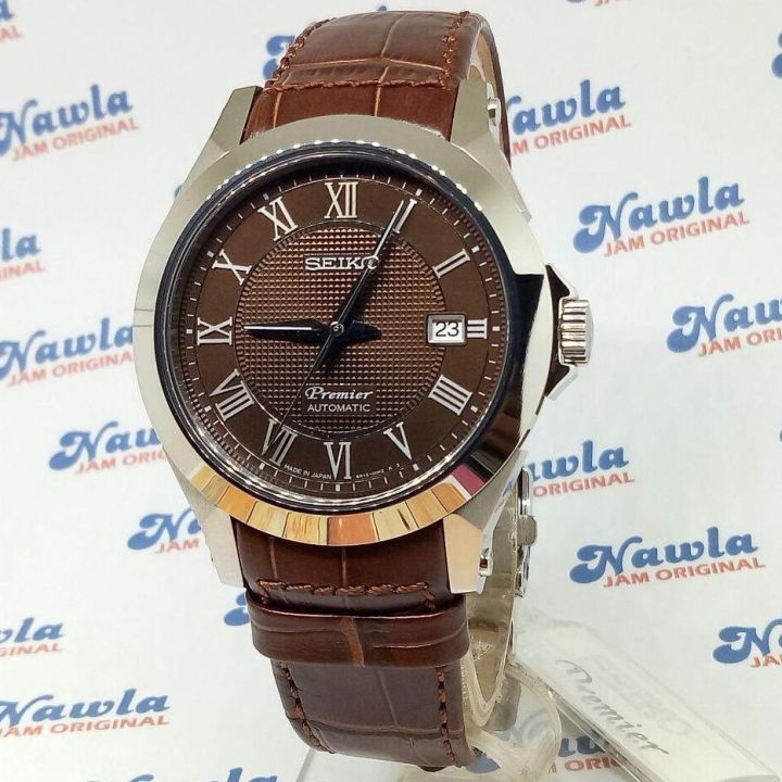 Seiko Premier SPB011J1 Automatic Sapphire Brown - Jam Tangan Pria 
