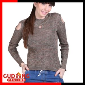 Sweater Rajut Wanita Terbaru - Coklat Tua