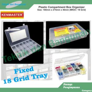 Kenmaster PVC Organizer Box 18 Grid (Size:275x180x40mm)