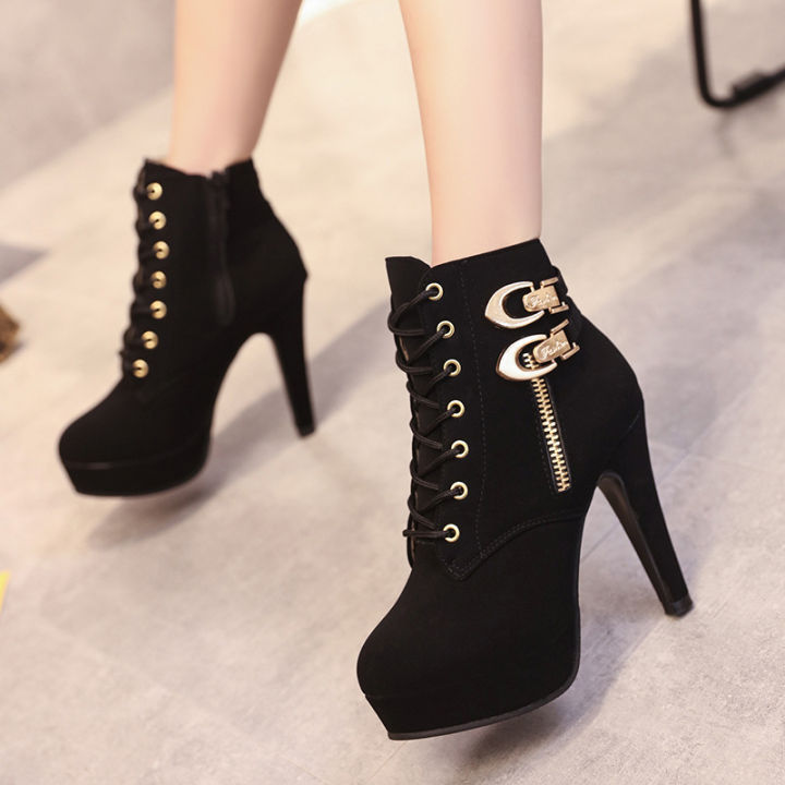 Stylish Black Suede High Heel Boots | Suede high heel boots, Heels, High  heel boots