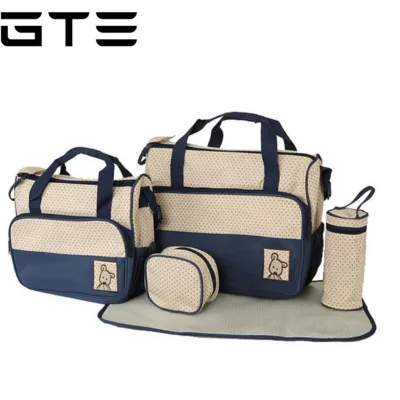 GTE 5 in 1 Multifunction Tote Baby Shoulder Diaper Bags (Dark Blue) - Fulfilled by GTE SHOP
