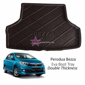 Perodua Bezza EVA Copolymer Boot Tray Luggage Cargo Trunk Tray Dulang But Kereta 汽车后备箱垫 Waterproof Durable Non-Slip Custom-Fit Easy To Clean Easy Install Temperature Resistant