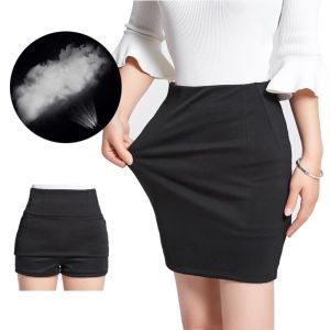 Cosuits Women Elastic Work Wear Plain OL Formal Black Pencil Fitted Inner Pant Petite to Plus Size Skirt Pant (S-4XL)