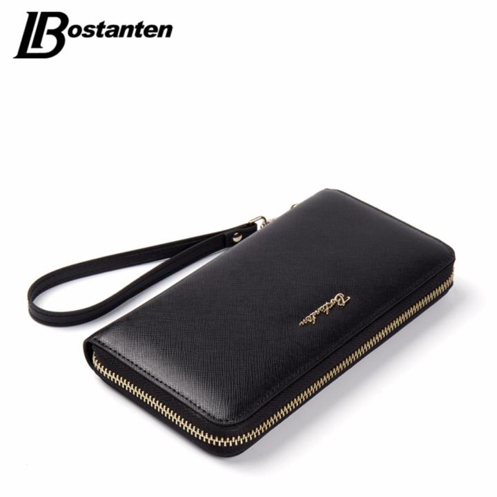BOSTANTEN Cow Genuine Leather Women Wallet Wristlet Long Zipper Female  Purse Luxury Brand Coin Purse Clutch Designer Money Bag Lazada PH