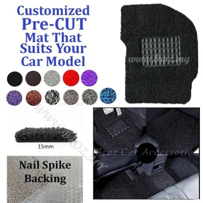 PRE CUT OEM PVC 1 PCS DRIVER SIDE CARPET 15MM Customized Coil Floor Mat Anti Slip Carpet - Nail Spike Backing For Proton Ertiga Exora Iriz Persona Preve Saga Waja X50 X70