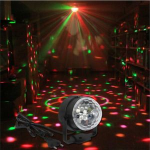 RGB LED Crystal Magic Ball Karaoke Stage Lighting Effect Lamp Bulb Party Disco Club DJ Light for Xmas Party Wedding Show （EU Plug）