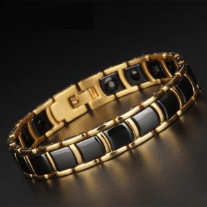 Original simple mens stainless steel bracelet high-end ceramic bracelet popular radiation-proof magnet health jewelry birthday gift