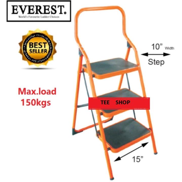 Everest 5 Steps SF025 Household Foldable Steel Ladder Tangga (Orange