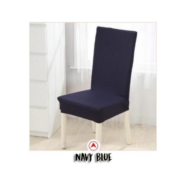 PCs DINING CHAIR COVERS NAVY BLUE Spandex Stretch Modern