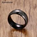 Kemstone 8 mét thép không gỉ Phật Giáo Sutra cho nam giới của vòng. 