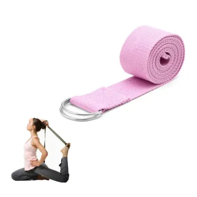 6Ft Long Yoga D-Ring Belt Strap Straps Stretching Stretch Band Aid Waist Leg Fitness Abdominals Training Pilates Slim Keep Fit Home Exercise
