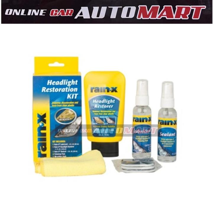 RainX® Headlight Restoration KitREMOVES DISCOLORATION AND HAZE FROM