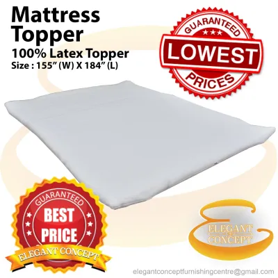 (Limited stock) Export Class Highly Durable Queen Size Dunlopillo High Grade 100% Latex Topper