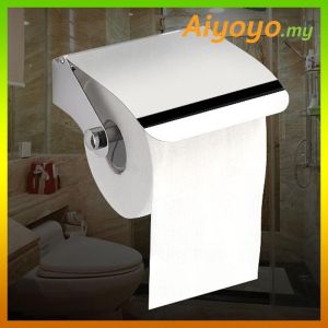 Stainless Steel Bathroom Toilet Paper Holder Tissue Roll Holder Box Storage Shelf Wall Mounted Anti-Rust Polished Chrome