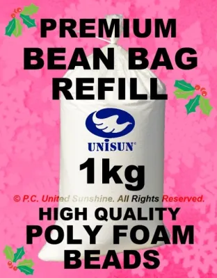 Sunshine HIGH QUALITY 1kg BEAN BAG REFILL (POLY FOAM BEADS Balls) Best Filling Fluffiest Balls