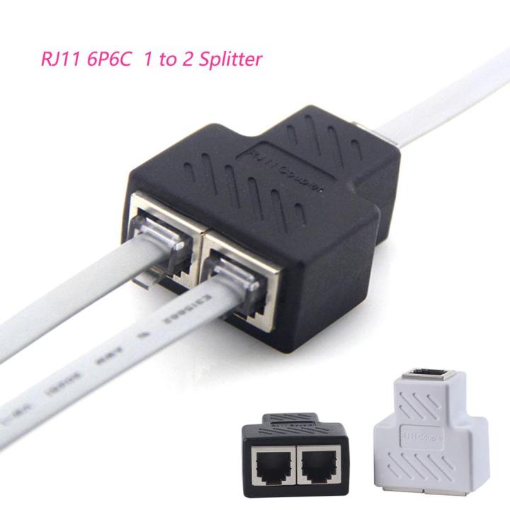 Phone Line Splitter RJ11 Male to Female Two Way Phone