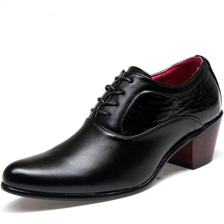 YAER Men's High Heel Oxford Shoe (Black) (Intl) Lazada PH
