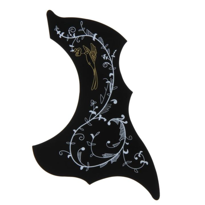 thumbnail image 2 of Black W/Hummingbird Acoustic Guitar Pickguard Comma Waterdrop 2 of 10