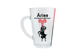 Zodiac Glass Mug  -Aries (LOCAL READY STOCK)