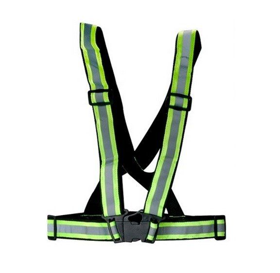 Safety Security Visibility Reflective Vest Gear Stripes Jacket ( Green