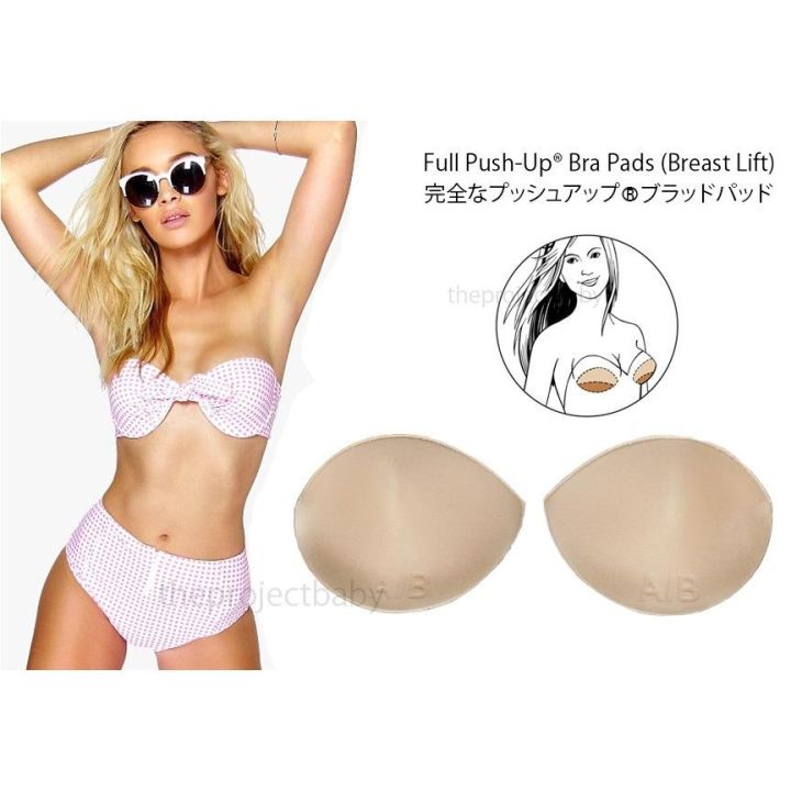 Bandeau Lightweight Double Padded Push up Swimsuit Bra Pads insert Thick  foam bikinis (nude)