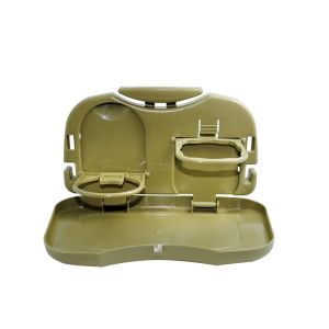 Folding Car Tray and Cup Holder (Brown) Car Seat Foldable Water Drink Bottle Rack Holder Stand Travel Dining Tray - Keimav