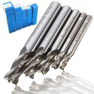Round 5 Flute End Mill Cutter Drill Bit HSS Straight Shank CNC Milling Cutting - intl