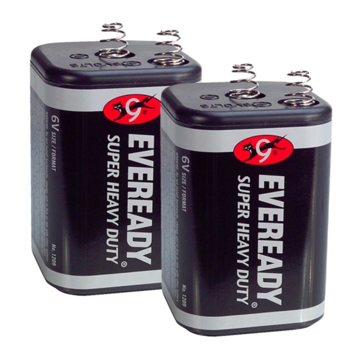 2 Pack Eveready 1209 Super Heavy Duty 6V Portable Light Lantern Battery ...