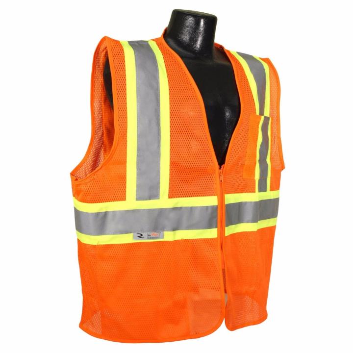 Hi-Vis Safety Reflective Vest with Pocket and Zipper for Traffic