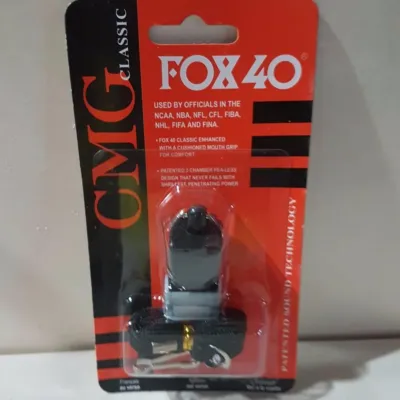 Fox 40 Whistle Black with Lanyard and Mouth Grip