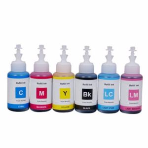 Premium Dye Ink for Epson Printer Set of 6 (Cyan Magenta Yellow Black Light Cyan Light Magenta)