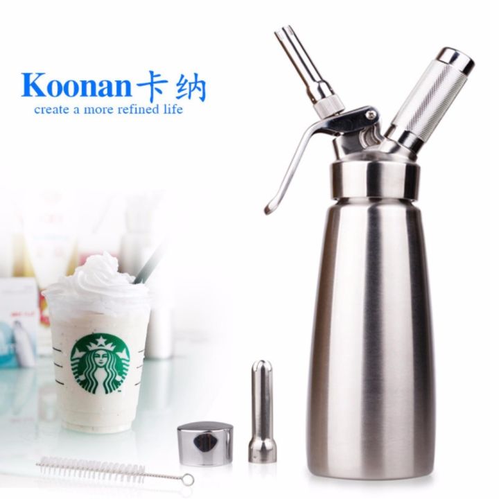 Koonan MOSA Heavy Duty Stainless Steel Whipped Cream Dispenser 1Pint 500ml with FREE 10pcs