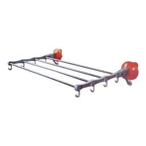 Drying Clothes Towel Rack with Suction Cup (Silver) Keimav