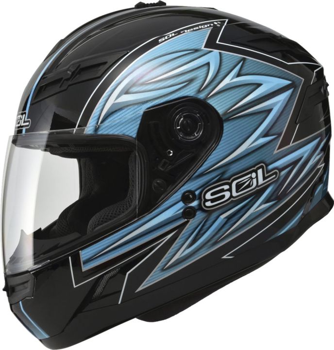 SOL FullFace SF-1 Acme Motorcycle Helmet (Black/Blue) Full-Face