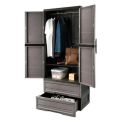 Megabox Wardrobe Cabinet with 2 Drawers, Gray (MG186) – Functional & Modern Storage. 