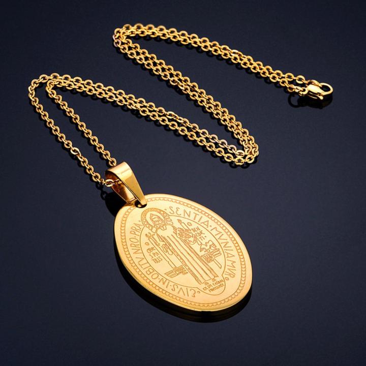 Saint benedict on sale necklace gold