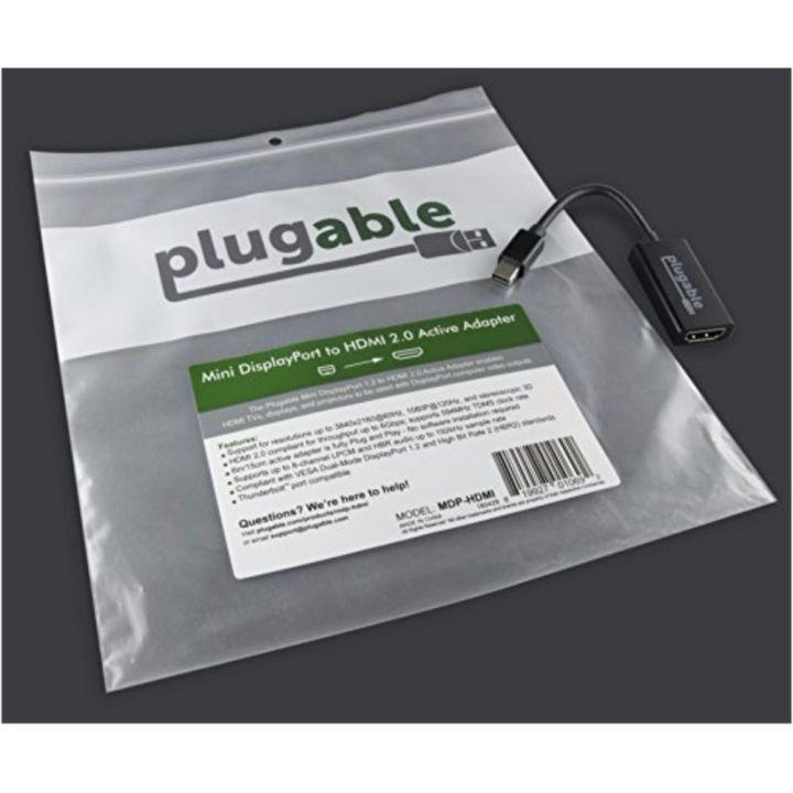 Plugable Active Mini Displayport To Hdmi 20 Adapter Supports Displays Up To 4k Uhd 4190