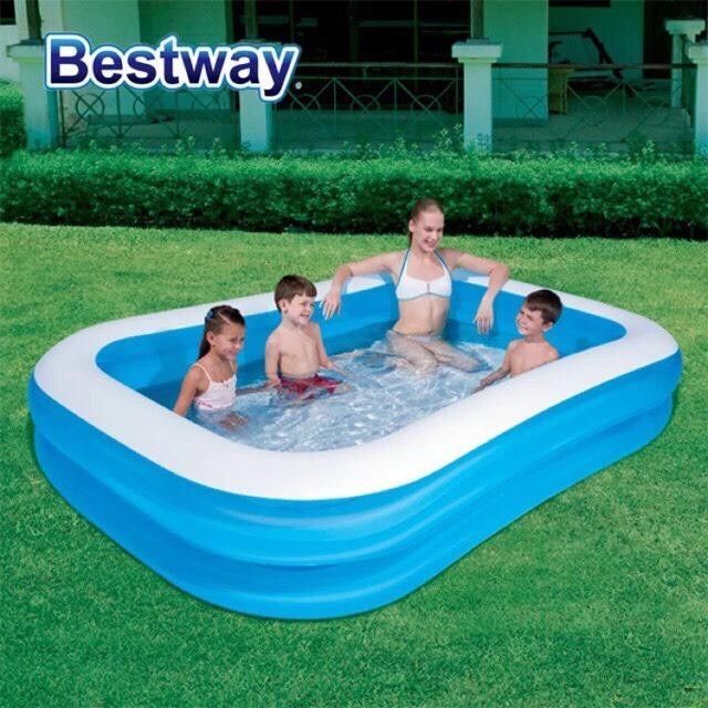 Bestway Rectangular Inflatable Outdoor Swimming Pool 2.01m x1.50m x ...