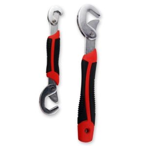 Wrench Tools Snapn Grip Universal Wrenches Set of 2 (Silver/Red) Keimav