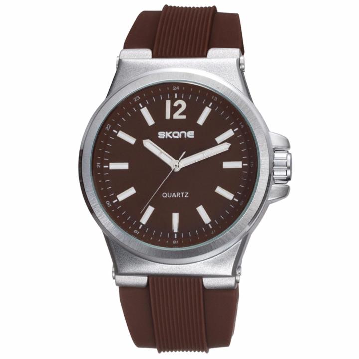 Skone Silicone Strap Mens Watch 5155-1 (Brown) Men'S Quartz Analog