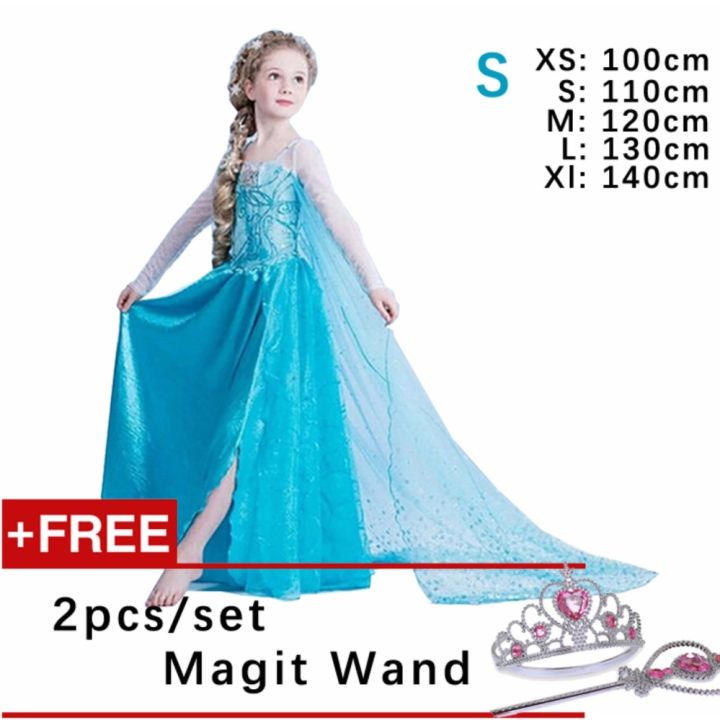 Kids Cosplay Castillo Elsa Dress Custom Made Movie Princess girls